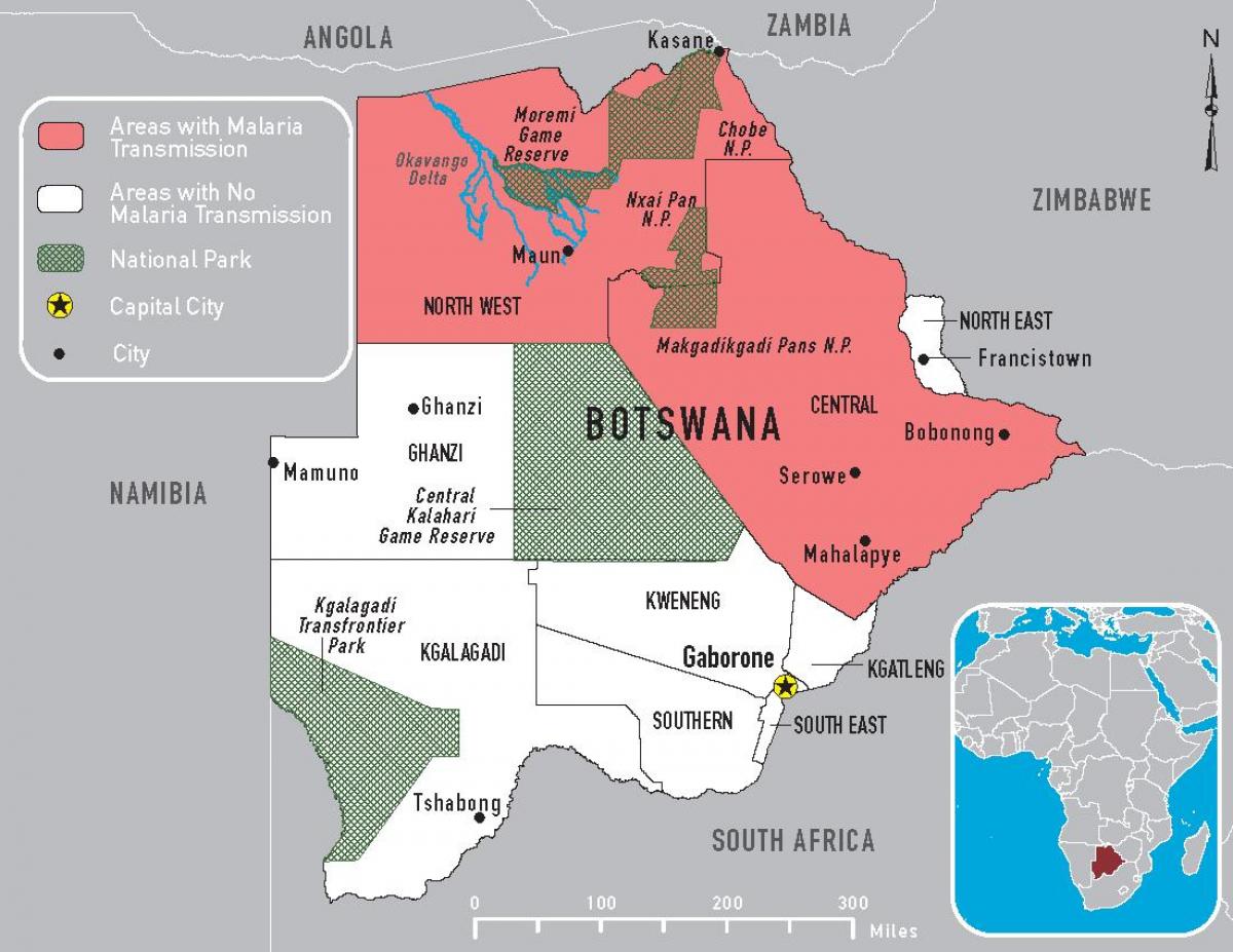 ramani ya Botswana malaria