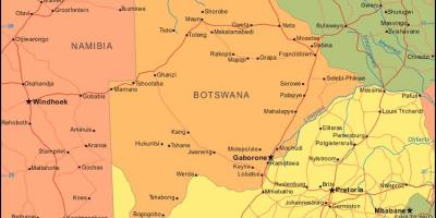 Ramani ya Botswana kuonyesha yote ya vijiji