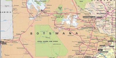 Ramani ya Botswana ramani na umbali