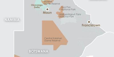 Ramani ya maun Botswana